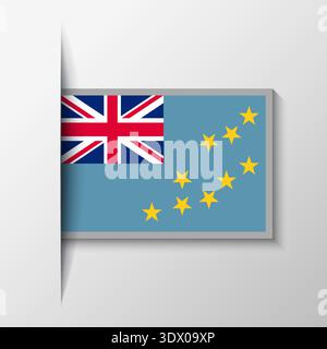 Vector Rectangular Tuvalu Flag Background, vector editable design, can be used for business or presentation design. Stock Vector