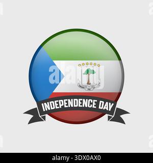Equatorial Guinea Round Independence Day Badge, vector editable design, can be used for business or presentation design. Stock Vector