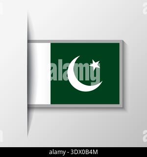 Vector Rectangular Pakistan Flag Background, vector editable design, can be used for business or presentation design. Stock Vector