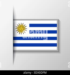 Vector Rectangular Uruguay Flag Background, vector editable design, can be used for business or presentation design. Stock Vector
