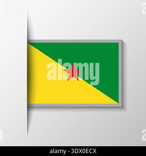 Vector Rectangular French Guiana Flag Background, vector editable design, can be used for business or presentation design. Stock Vector