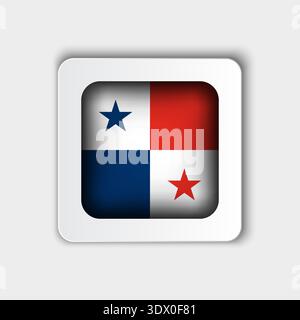 Panama Flag Button Flat Design, vector editable design, can be used for business or presentation design. Stock Vector