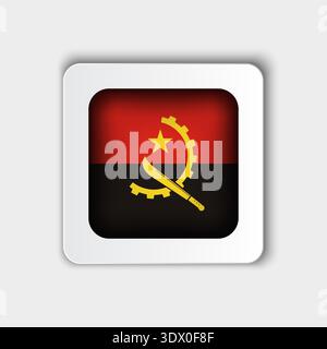 Angola Flag Button Flat Design, vector editable design, can be used for business or presentation design. Stock Vector