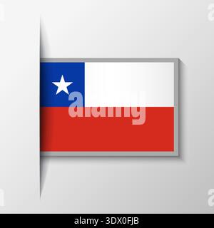 Vector Rectangular Chile Flag Background, vector editable design, can be used for business or presentation design. Stock Vector