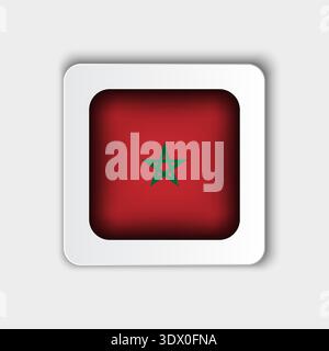 Morocco Flag Button Flat Design, vector editable design, can be used for business or presentation design. Stock Vector