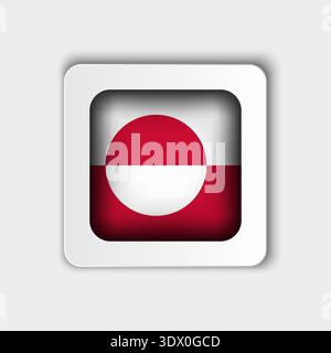 Greenland Flag Button Flat Design, vector editable design, can be used for business or presentation design. Stock Vector