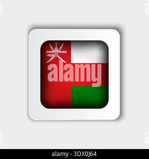 Oman Flag Button Flat Design, vector editable design, can be used for business or presentation design. Stock Vector