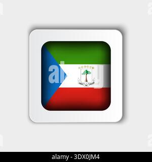 Equatorial Guinea Flag Button Flat Design, vector editable design, can be used for business or presentation design. Stock Vector