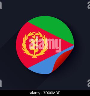 Eritrea Flag Sticker Vector Illustration, vector editable design, can be used for business or presentation design. Stock Vector
