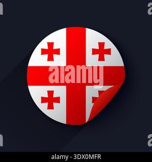 Georgia Flag Sticker Vector Illustration, vector editable design, can be used for business or presentation design. Stock Vector