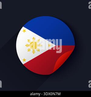 Philippines Flag Sticker Vector Illustration, vector editable design, can be used for business or presentation design. Stock Vector