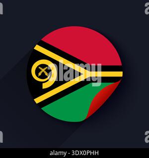 Vanuatu Flag Sticker Vector Illustration, vector editable design, can be used for business or presentation design. Stock Vector