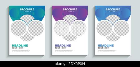 Creative and modern business brochure or book cover design template in A4 size. Elegant professional annual report, catalog, flyer or booklet, poster Stock Vector