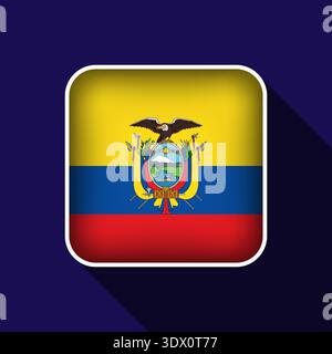 Flat Ecuador Flag Background Vector Illustration, vector editable design, can be used for business or presentation design. Stock Vector