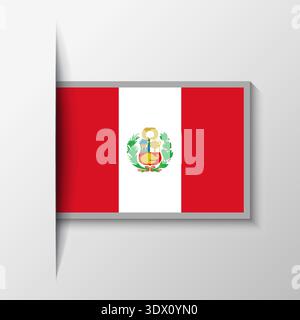 Vector Rectangular Peru Flag Background, vector editable design, can be used for business or presentation design. Stock Vector
