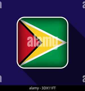 Flat Guyana Flag Background Vector Illustration, vector editable design, can be used for business or presentation design. Stock Vector