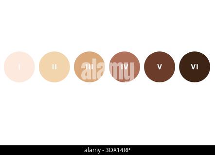 Illustration of the Fitzpatrick skin type classification. Developed in ...