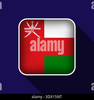 Flat Oman Flag Background Vector Illustration, vector editable design, can be used for business or presentation design. Stock Vector