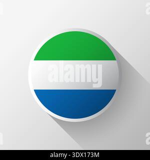 Creative Sierra Leone Flag Circle Badge, vector editable design, can be used for business or presentation design. Stock Vector