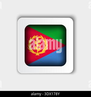 Eritrea Flag Button Flat Design, vector editable design, can be used for business or presentation design. Stock Vector