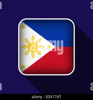 Flat Philippines Flag Background Vector Illustration, vector editable design, can be used for business or presentation design. Stock Vector
