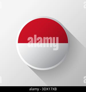 Creative Indonesia Flag Circle Badge, vector editable design, can be used for business or presentation design. Stock Vector
