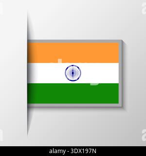 Vector Rectangular India Flag Background, vector editable design, can be used for business or presentation design. Stock Vector