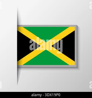 Vector Rectangular Jamaica Flag Background, vector editable design, can be used for business or presentation design. Stock Vector