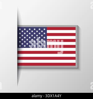 Vector Rectangular Usa Flag Background, vector editable design, can be used for business or presentation design. Stock Vector