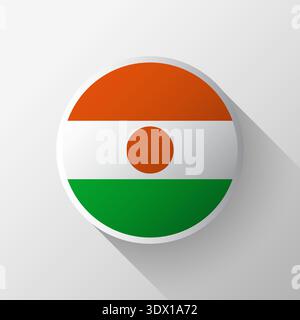 Creative Niger Flag Circle Badge, vector editable design, can be used for business or presentation design. Stock Vector