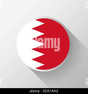 Creative Bahrain Flag Circle Badge, vector editable design, can be used for business or presentation design. Stock Vector