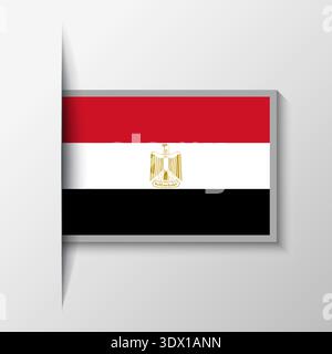 Vector Rectangular Egypt Flag Background, vector editable design, can be used for business or presentation design. Stock Vector