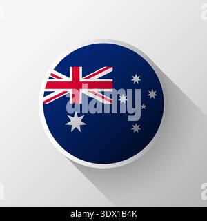Creative Australia Flag Circle Badge, vector editable design, can be used for business or presentation design. Stock Vector