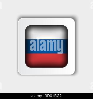 Russia Flag Button Flat Design, vector editable design, can be used for business or presentation design. Stock Vector