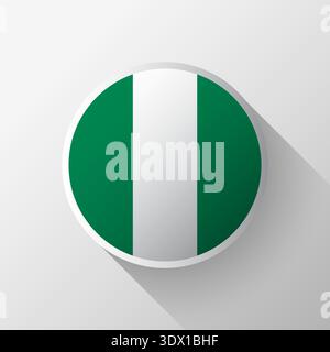 Creative Nigeria Flag Circle Badge, vector editable design, can be used for business or presentation design. Stock Vector