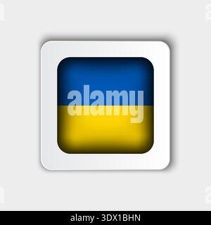 Ukraine Flag Button Flat Design, vector editable design, can be used for business or presentation design. Stock Vector