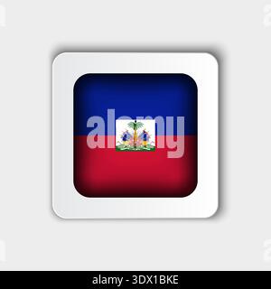 Haiti Flag Button Flat Design, vector editable design, can be used for business or presentation design. Stock Vector