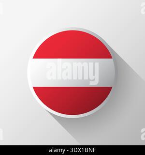 Creative Austria Flag Circle Badge, vector editable design, can be used for business or presentation design. Stock Vector