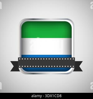 Vector Round Banner With Sierra Leone Flag, vector editable design, can be used for business or presentation design. Stock Vector