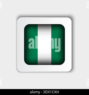Nigeria Flag Button Flat Design, vector editable design, can be used for business or presentation design. Stock Vector