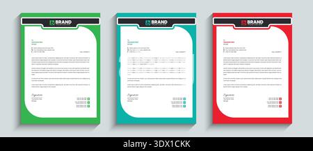 Modern creative business letterhead design template. Professional design for letterhead, stationery, identity, document, branding, layout design Stock Vector