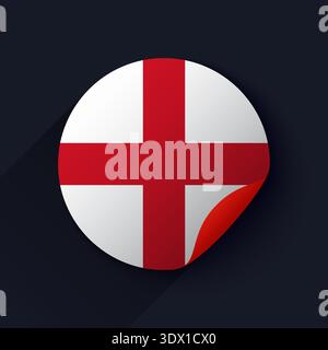 England Flag Sticker Vector Illustration, vector editable design, can be used for business or presentation design. Stock Vector