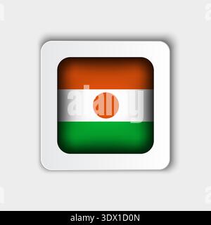 Niger Flag Button Flat Design, vector editable design, can be used for business or presentation design. Stock Vector