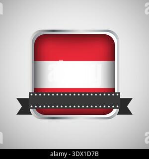 Vector Round Banner With Austria Flag, vector editable design, can be used for business or presentation design. Stock Vector