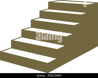 Flat staircase icon. Minimalist vector concept for progress or design use. Stock Vector