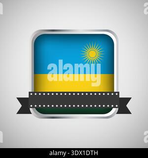 Vector Round Banner With Rwanda Flag, vector editable design, can be used for business or presentation design. Stock Vector
