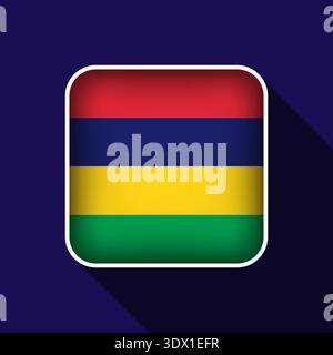 Flat Mauritius Flag Background Vector Illustration, vector editable design, can be used for business or presentation design. Stock Vector