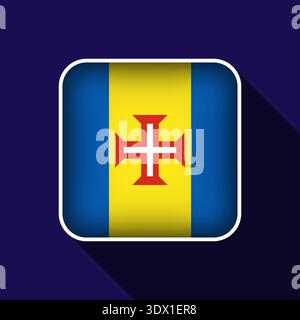 Flat Madeira Flag Background Vector Illustration, vector editable design, can be used for business or presentation design. Stock Vector