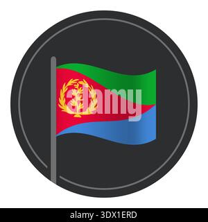 Abstract Eritrea Flag Flat Icon In Circle Isolated On White Background, vector editable design, can be used for business or presentation design. Stock Vector