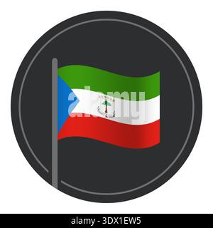 Abstract Equatorial Guinea Flag Flat Icon In Circle Isolated On White Background, vector editable design, can be used for business or presentation des Stock Vector